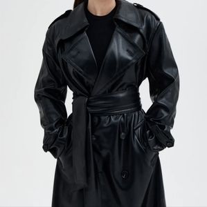 Faux leather coat